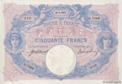 50 Francs BLEU ET ROSE FRANCIA  1917 F.14.30 SPL+