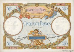 50 Francs LUC OLIVIER MERSON type modifié FRANCIA  1934 F.16.05 MBC+