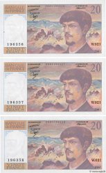20 Francs DEBUSSY Consécutifs FRANCIA  1987 F.66.08 FDC