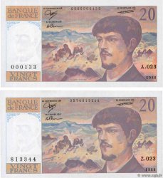 20 Francs DEBUSSY Lot FRANKREICH  1988 F.66.09A23 ST