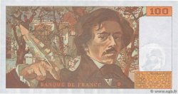 100 Francs DELACROIX imprimé en continu Fauté FRANCIA  1991 F.69bis.04a EBC+