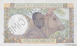 25 Francs Spécimen FRENCH WEST AFRICA  1943 P.38s ST
