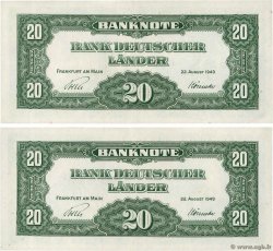 20 Deutsche Mark Consécutifs GERMAN FEDERAL REPUBLIC  1949 P.17a XF+