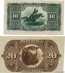 10 et 20 Centavos Lot ARGENTINA  1884 P.006 et P.007 EBC