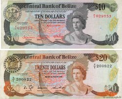 10 et 20 Dollars Lot BELICE  1983 P.44 et P.49a BC