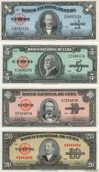 1, 5, 10 et 20 Pesos Lot CUBA  1949 P.LOT FDC