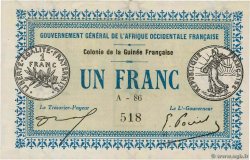 1 Franc GUINEA  1917 P.02a AU