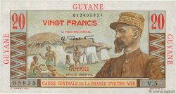 20 Francs Émile Gentil FRENCH GUIANA  1946 P.21 VZ+