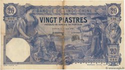 20 Piastres INDOCINA FRANCESE Saïgon 1920 P.041 q.B