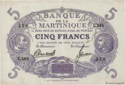 5 Francs Cabasson violet MARTINIQUE  1946 P.06 XF-