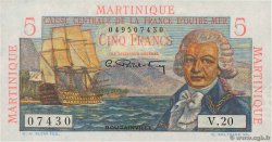 5 Francs Bougainville MARTINIQUE  1946 P.27 FDC