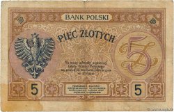 5 Zlotych POLAND  1919 P.053 VG