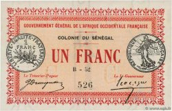 1 Franc SENEGAL  1917 P.02b AU