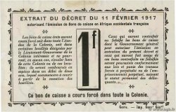1 Franc SENEGAL  1917 P.02b AU