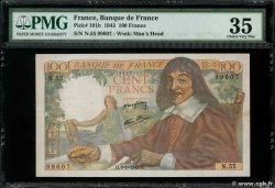 100 Francs DESCARTES FRANCE  1943 F.27.03