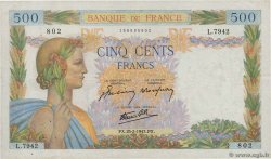 500 Francs LA PAIX FRANKREICH  1943 F.32.45 SS