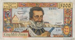 5000 Francs HENRI IV FRANCIA  1957 F.49.03 BC
