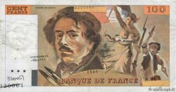 100 Francs DELACROIX modifié Fauté FRANCIA  1985 F.69.09 MBC