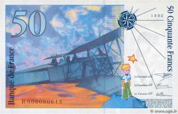 50 Francs SAINT-EXUPÉRY Petit numéro FRANKREICH  1992 F.72.01aH ST