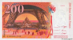 200 Francs EIFFEL Petit numéro FRANCE  1995 F.75.01A NEUF