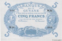 5 Francs Cabasson bleu Épreuve FRENCH GUIANA  1933 P.01s VZ+