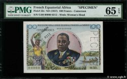 100 Francs Spécimen FRENCH EQUATORIAL AFRICA  1957 P.32s UNC