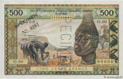 500 Francs Spécimen FRENCH WEST AFRICA (1895-1958)  1957 P.47s UNC-