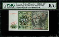 20 Deutsche Mark Spécimen ALLEMAGNE FÉDÉRALE  1960 P.20s pr.NEUF