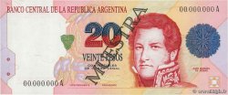 20 Pesos Spécimen ARGENTINA  1992 P.343s