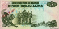 5 Bolivianos Spécimen BOLIVIA  1987 P.203s FDC