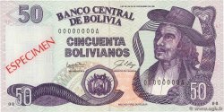 50 Bolivianos Spécimen BOLIVIA  1987 P.206s q.FDC
