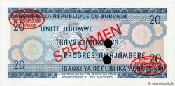 20 Francs Spécimen BURUNDI  1973 P.21s NEUF