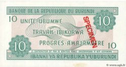 10 Francs Spécimen BURUNDI  1989 P.33bs SC+