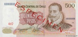 500 Pesos Spécimen CHILE  1977 P.153s AU+