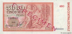 5000 Pesos Spécimen CILE  1981 P.155s q.FDC
