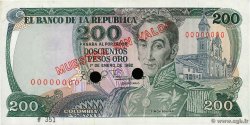 200 Pesos Oro Spécimen COLOMBIE  1982 P.427s pr.NEUF