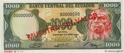 1000 Sucres Spécimen ECUADOR  1984 P.125s1 UNC-