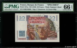 50 Francs LE VERRIER Spécimen FRANCE  1946 F.20.01Sp NEUF
