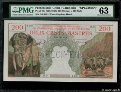 200 Piastres - 200 Riels Spécimen FRENCH INDOCHINA  1953 P.098s UNC-