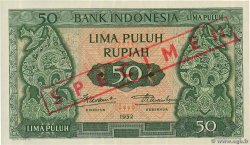 50 Rupiah Spécimen INDONÉSIE  1952 P.045s pr.NEUF