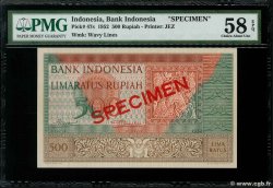 500 Rupiah Spécimen INDONÉSIE  1952 P.047s SPL+