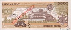 5000 Pesos Spécimen MEXICO  1985 P.088as FDC