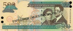 500 Pesos Oro Spécimen RÉPUBLIQUE DOMINICAINE  2002 P.172s1 NEUF