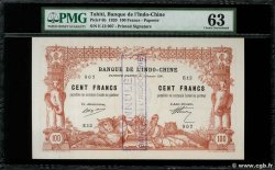 100 Francs Annulé TAHITI  1920 P.06bs pr.NEUF