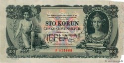 100 Korun Spécimen TCHÉCOSLOVAQUIE  1931 P.023s TB