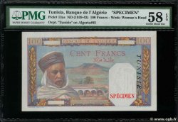 100 Francs Épreuve TUNISIE  1939 P.13as SPL+