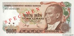 5000 Lira Spécimen TURKEY  1985 P.197s UNC-