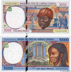 5000 et 10000 Francs Lot CENTRAL AFRICAN STATES  1994 P.604Pa et P.605Pa