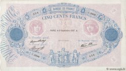 500 Francs BLEU ET ROSE modifié FRANCIA  1937 F.31.03 MBC