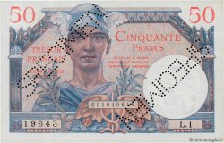 50 Francs TRÉSOR FRANÇAIS FRANCIA  1947 VF.31.01 SC+